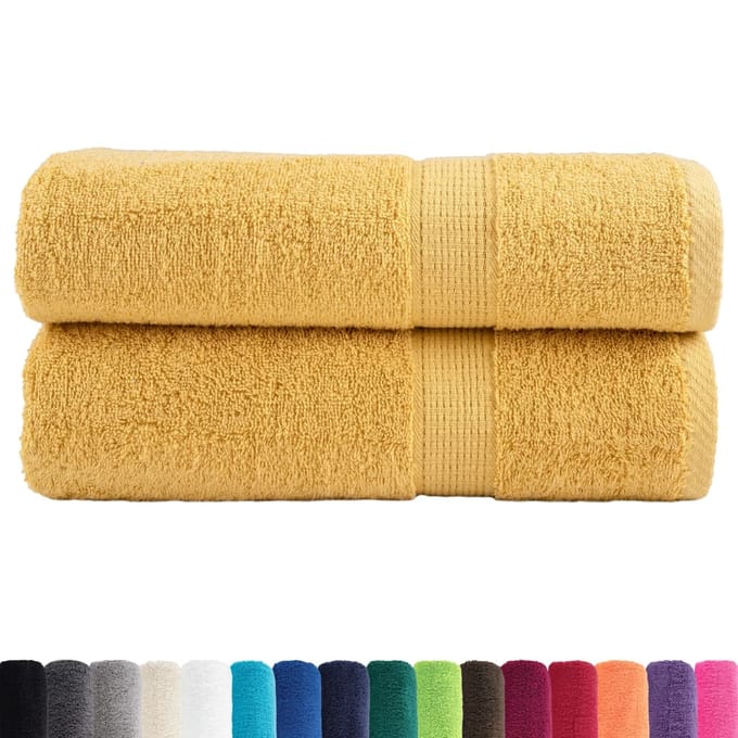 vidaXL - Handdoeken - SOLUND - 2 - st - 600 - g/m² - 50x100 - cm - goudkleurig