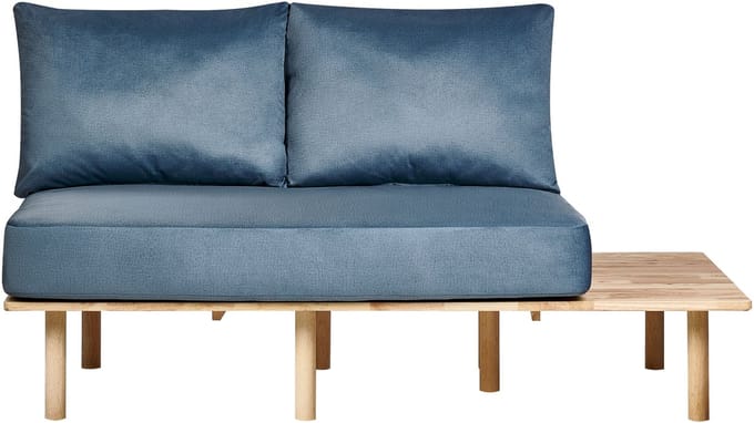 SALO - Tweezitsbank met tafeltje - Blauw - Polyester