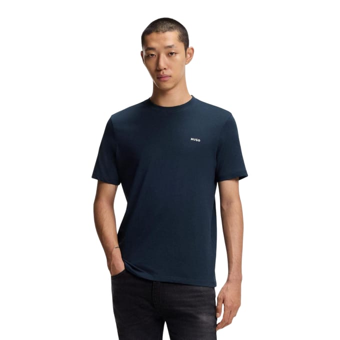 Hugo Heren borst Logo Regular T-Shirt (Donkerblauw)