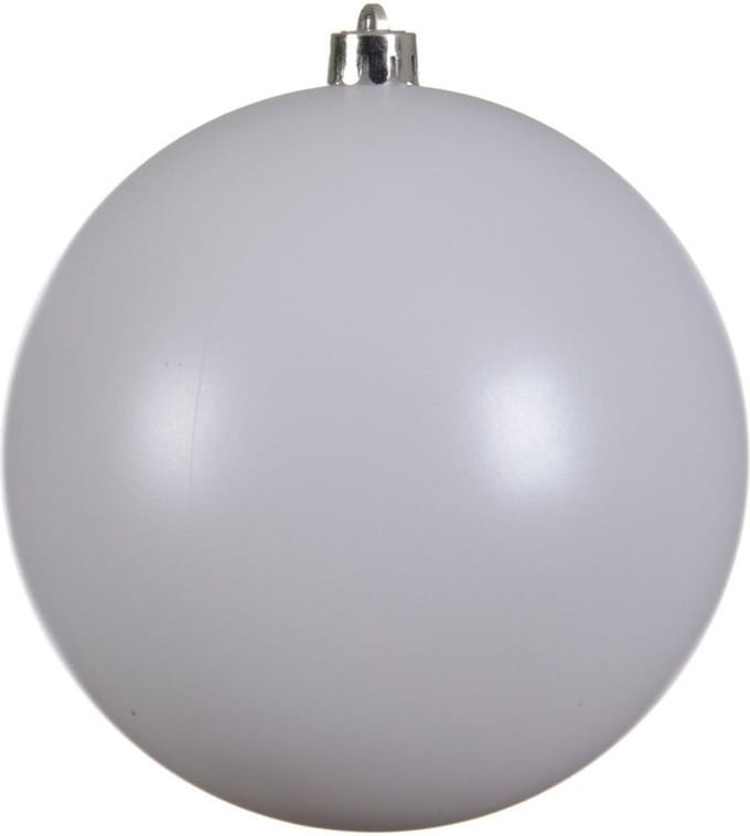 Decoris Kerstbal - wit - groot - 14 cm - kunststof - glans - kerstversiering