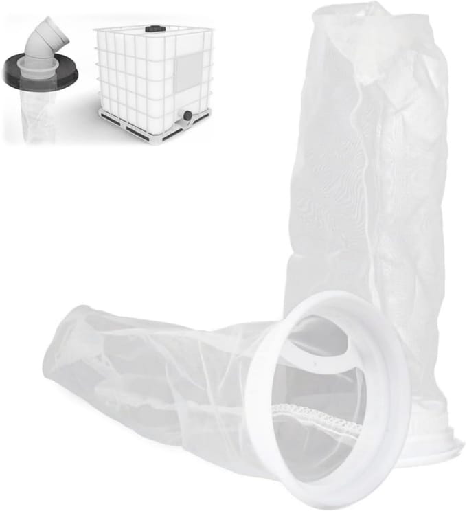 Cosensi - Tank Filter - Nylon Regenwaterfilter - Herbruikbaar - Wit - Vervangingsfilter - Geschikt voor Tanks - Pack van 2