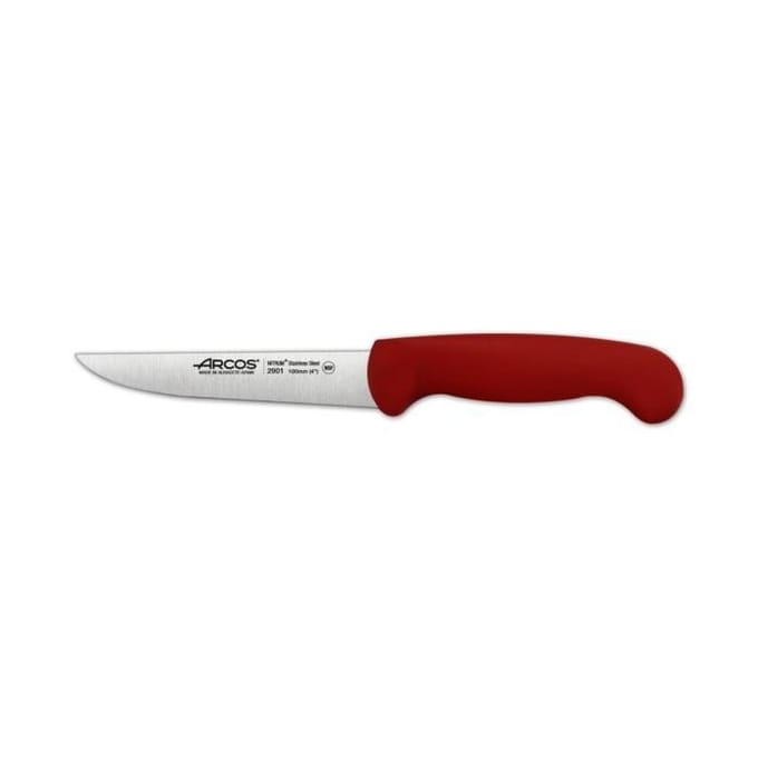 Couteau à légumes - ARCOS - 2900 - Acier inoxydable NITRUM - Lame ergonomique 10 cm - Polypropylène rouge
