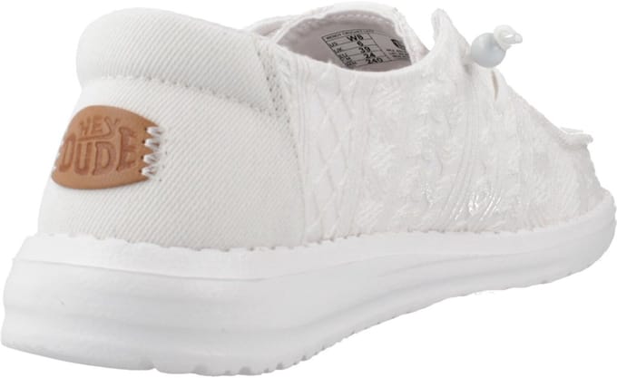 HEYDUDE - Wendy Crochet Lace Dames Instappers White - Maat 36