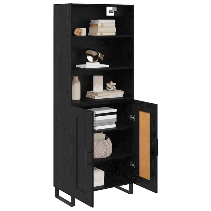 vidaXL - Highboard - 2 - st - Zwart - Eiken - 69,5 - x - 34 - x - 180 - cm