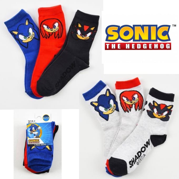 Sonic The Hedgehog Sokken - Set van 6 Paar - Sonic - Katoen/Polyamide/Elastaan - Maat 27/30