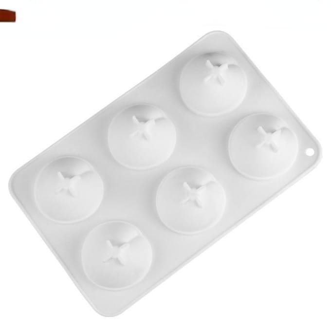 Moule à gâteau en silicone en forme de pêche à 6 cavités, biscuits, savon, bricolage, cuisine, réutilisation, outils de cuisson, décoration, fabrication de mousse white