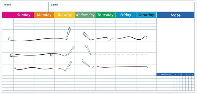 Wall Dry Wipe Calendar, Wall Calendar Whiteboard, 44 x 89 cm, Dry-Erasable Whiteboard Organizer, Laminated Monthly Planner Self-Adhesive, Erasable