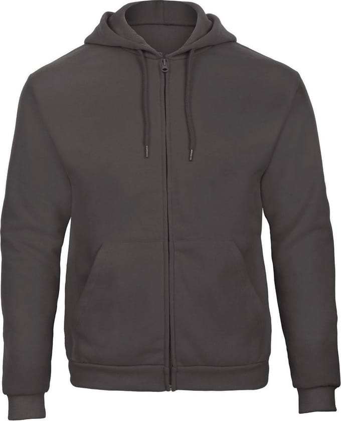 Senvi Fleece Hoodie met Rits Kleur: Antraciet – Maat S