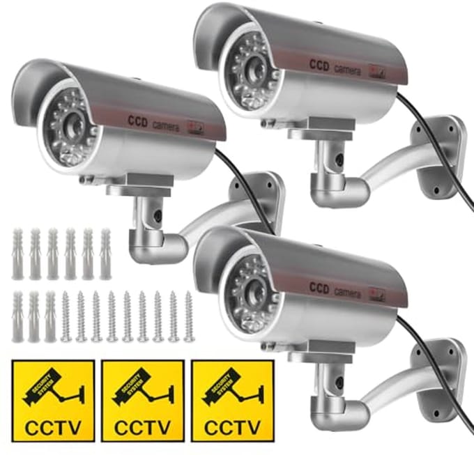 Dummy Bewakingscamera Set van 3 Stuks met Knipperend LED-Licht voor Binnen en Buiten