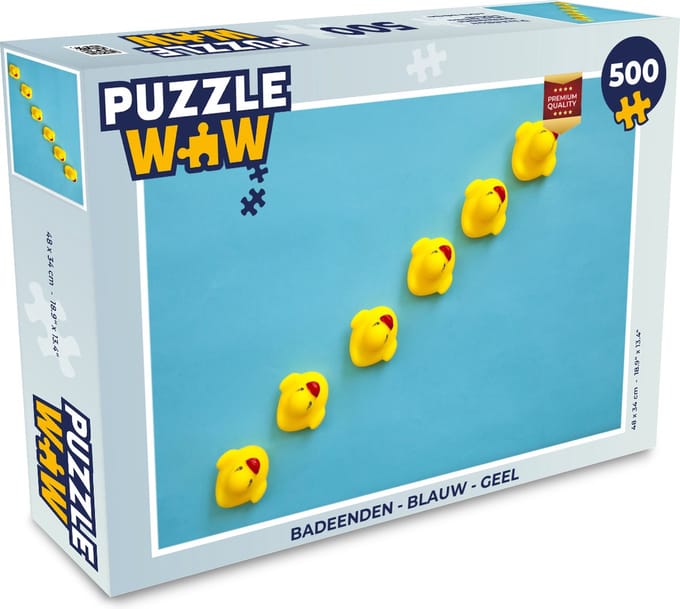 Puzzel Badeenden - Blauw - Geel - Legpuzzel - Puzzel 500 stukjes