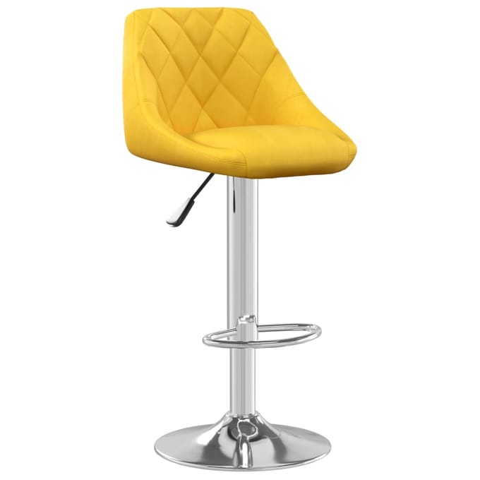 vidaXL - Barkrukken - 2 - st - fluweel - mosterdgeel