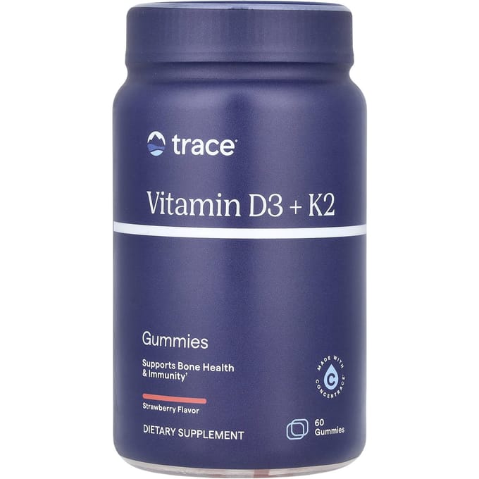 Gommes Vitamine D3 + K2, Saveur Fraise, 60 Gommes