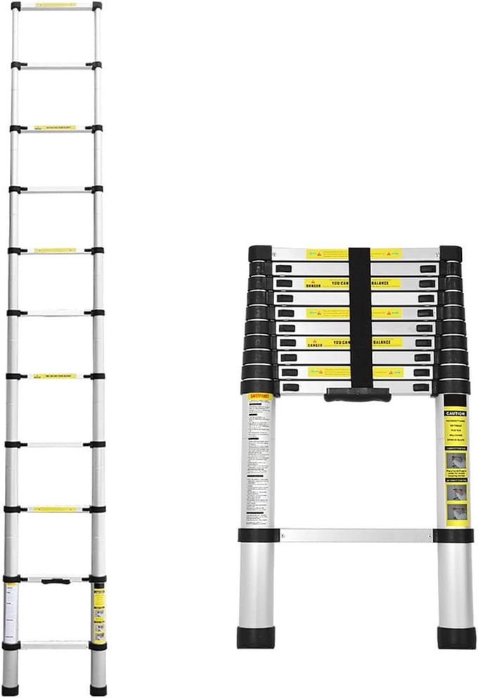Inklapbare Telescopische Ladder 3,2 Meter Aluminium – Zware Belasting 150kg