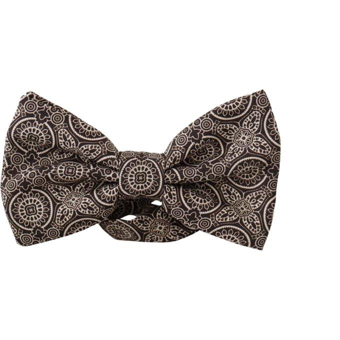 Dolce & Gabbana Zwart-wit 100% Zijde Verstelbare Nek Papillon Mannen Stropdas