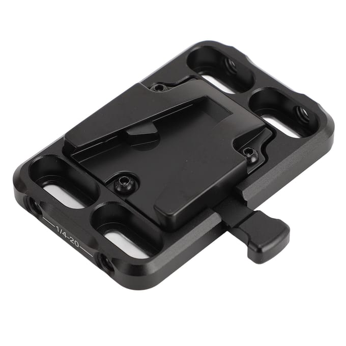 V Mount Batterijplaat 14in 38in Schroefdraadgaten Aluminiumlegering Snelkoppeling Camera V Lock Batterij black