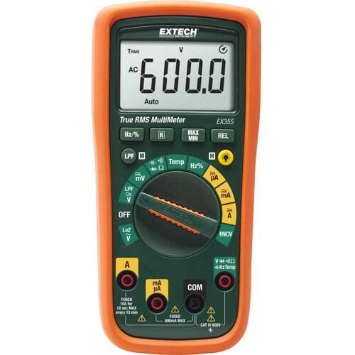 Extech EX355 Multimeter Digitaal CAT III 600 V – Weergave (counts): 6000