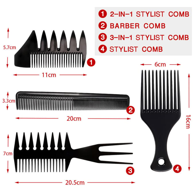 4 STKS Haarborstel Kam Set Grove Kam Kappers Styling Tools Natte Pick Kapper Kam barnsteen