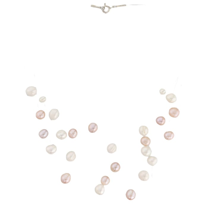 Behave - Natuurlijke Zoetwater Parel Ketting Dames - Wit Oud-Roze