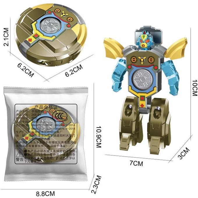 Transformeerbare Fidget Spinners Grappige Sensorische Fidget Speeltjes Vervormbare DIY Rond naar Robot Vingertop Speeltjes voor Kinderen Feestcadeaus gray