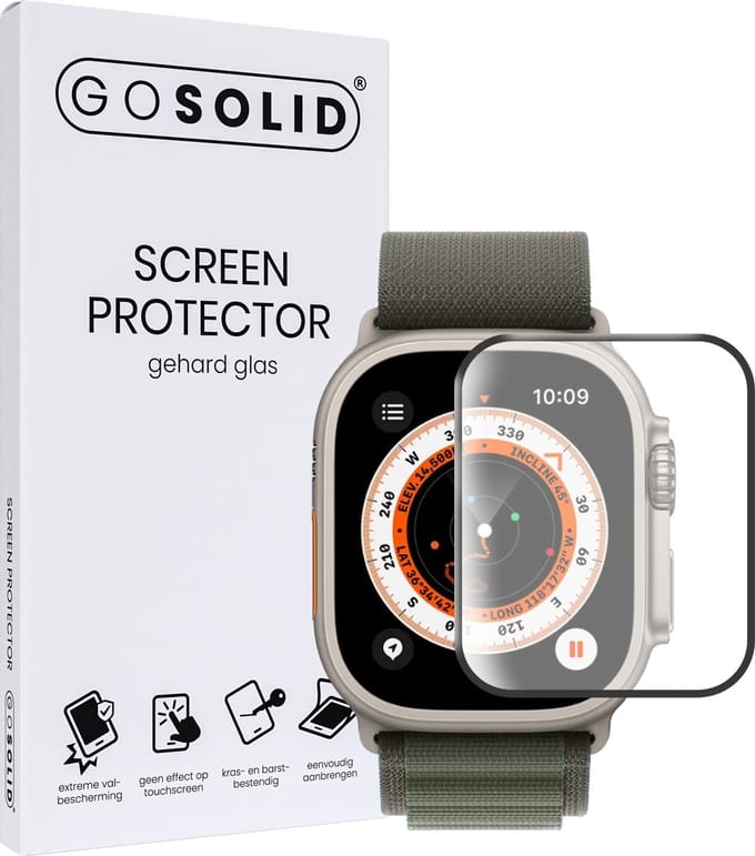 GO SOLID! ® Screenprotector geschikt voor Apple watch Ultra (49 mm) - gehard glas