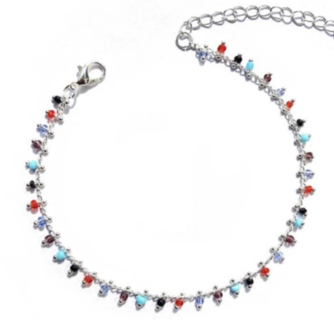 Enkelbandje-Gekleurde steentjes-22-25 cm - Charme Bijoux