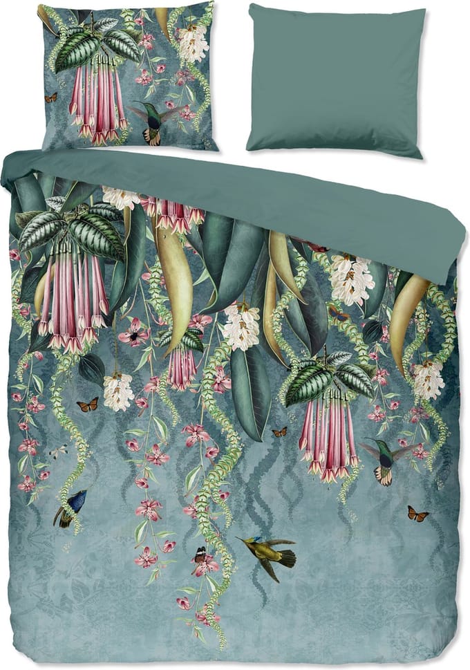 Pure dekbedovertrek bloemen en bladeren - Lits jumeaux 240x200/220 cm - Multi - Microvezel