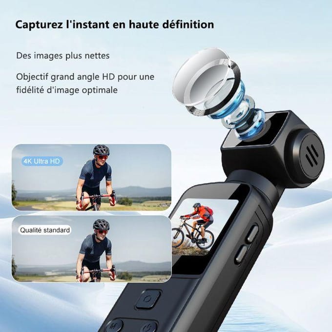 4K UHD Sportcamera - SAPLIKY - 4K - 270° Roterende Lens - 1.3  Scherm - WiFi zwart