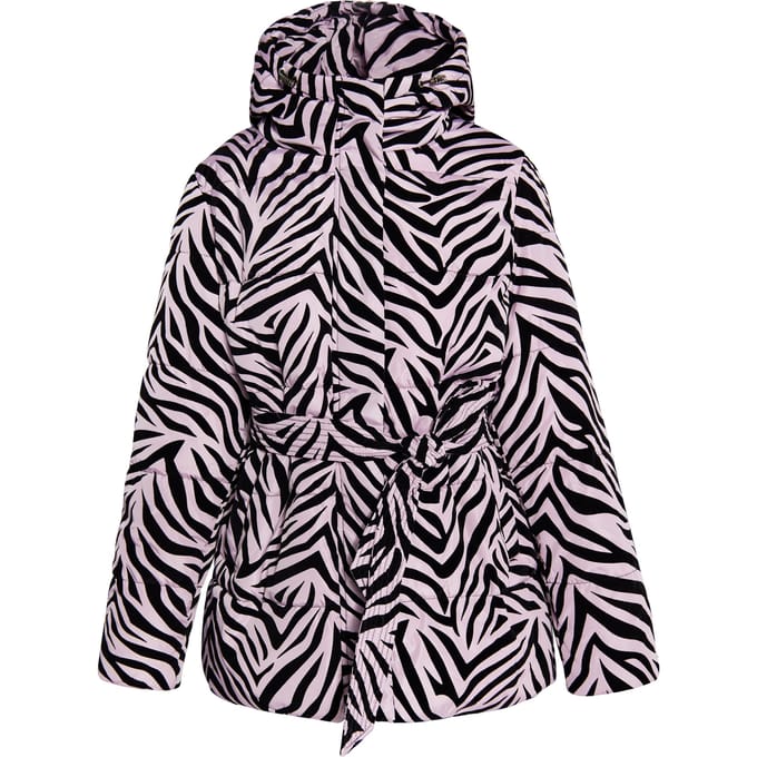 Faina Gewatteerd jack met zebraprint Dames Mauve zebra