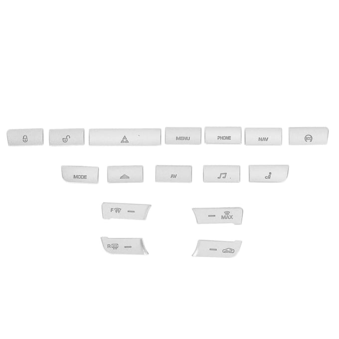 16 stuks Set Airconditioner Knop Schakelaar Cover Zilver Vervanging voor Jaguar XJ 13?15 white