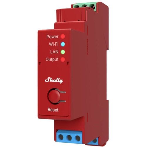 Shelly Pro 1Pm 1-Kanaals Wifi Lan-Relais Voor Din-Rails Afstandsbediening