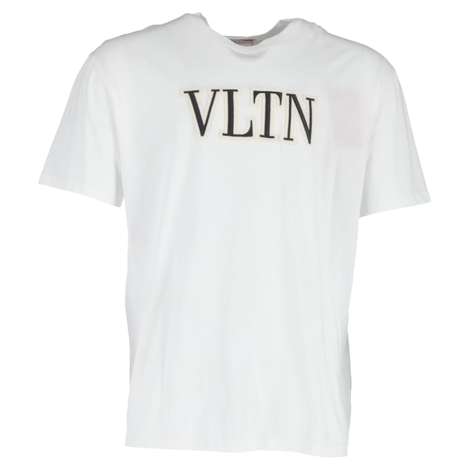 Valentino VLTN Logo T-shirt in Witte Katoen