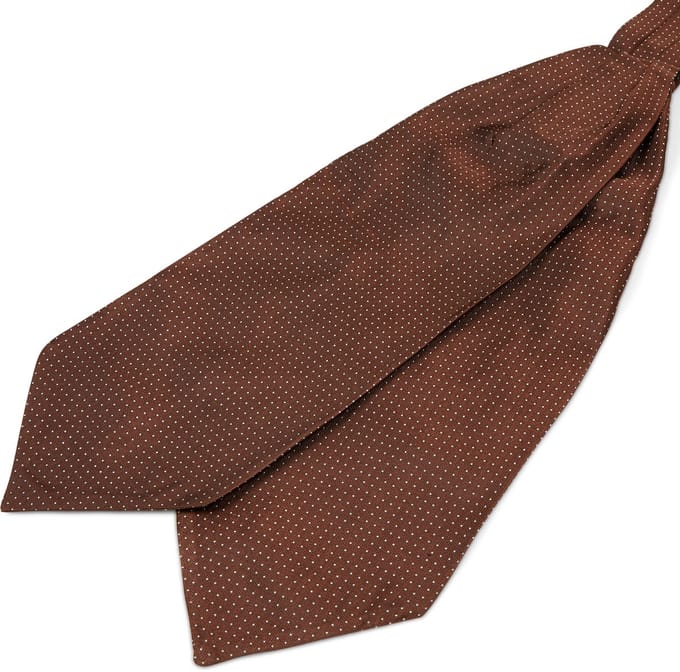 Zijden bruine Sjaaldas met Polkadotmotief