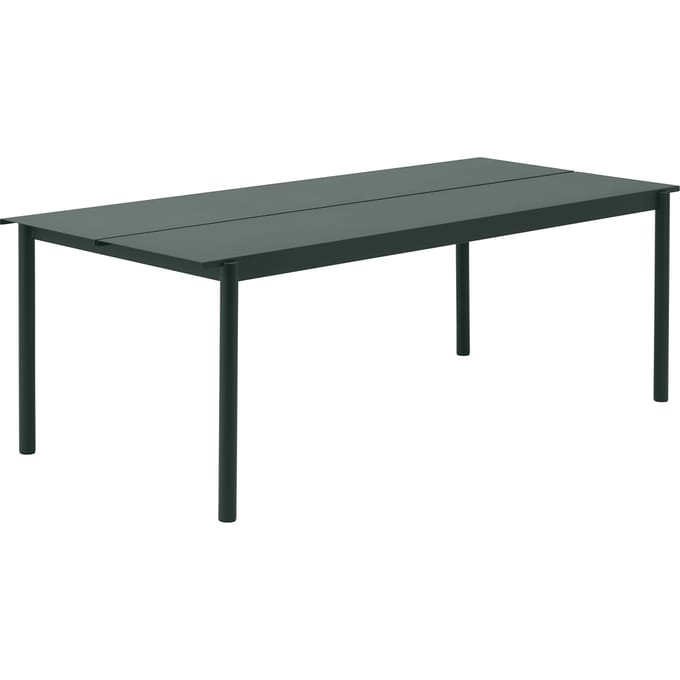 Muuto Linear Steel Tafel - donkergroen - 220 x 90 cm