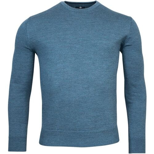 Baileys Trui Crew Neck Pullover Single Knit Uni Merino Raf Blue / male