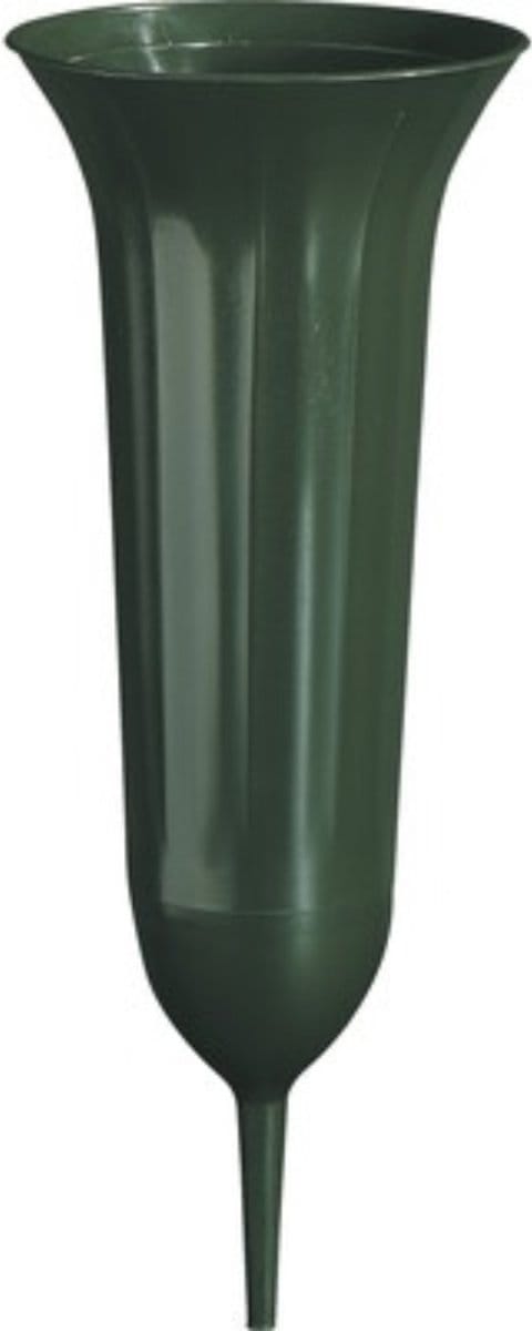 Geli Grafvaas - Plastic - Groen - 31 cm - Met prikker