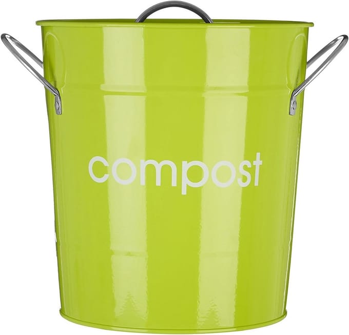 Compostemmer - Keukenemmer GFT - Afval scheiden - Met binnenemmer - 19 x 19 x 21 cm - Limoengroen