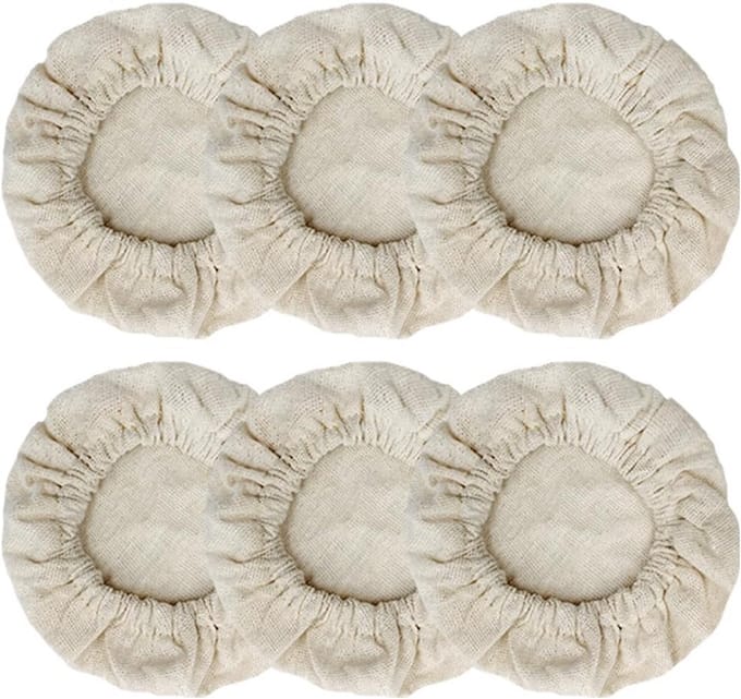 Elastische Ademende Jar Doek Covers voor Zuurdesem Starter Potten - 6 Pack