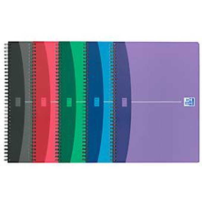 Spiraalblok oxford urban mix a4 ruit 5x5mm 180pag | 5 stuks