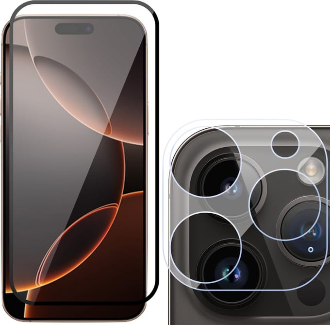 Privacy Screenprotector & Camera geschikt voor iPhone 16 Pro Max - Volledig Dekkend Gehard Glazen Tempered Glass Krasbestendig