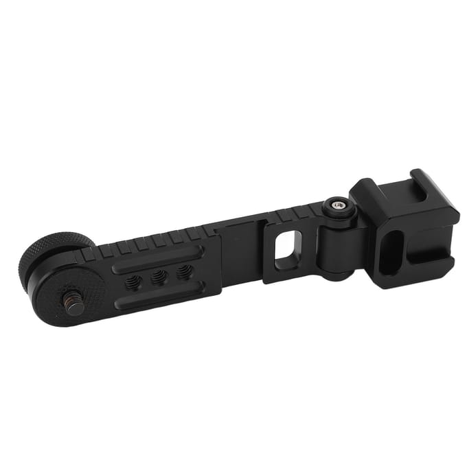 Drievoudige Cold Shoe Beugel Microfoonbevestiging Verlengbeugel voor Camerastabilisator met 1/4 Inch black
