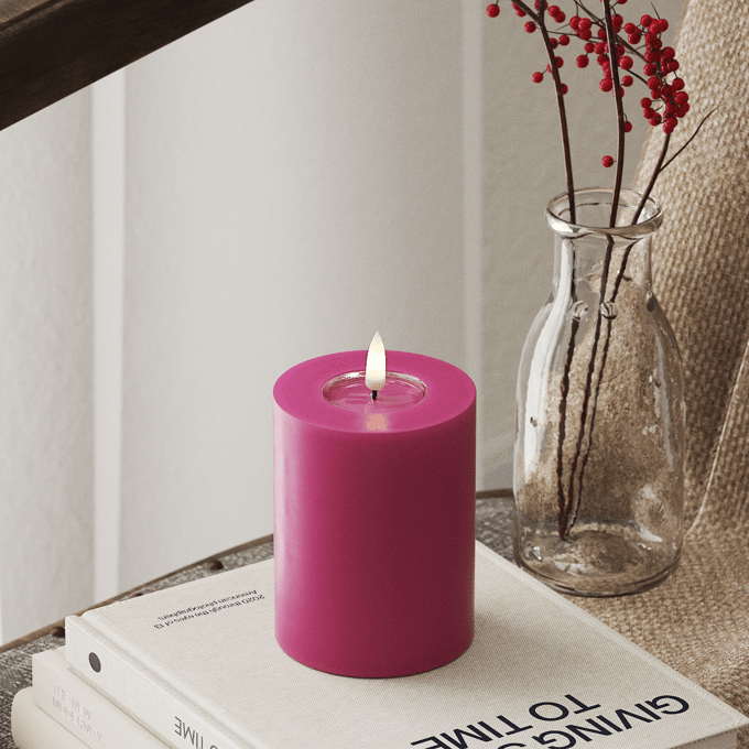 Deluxe Homeart Led Kaars Magenta 7,5 x 10 cm