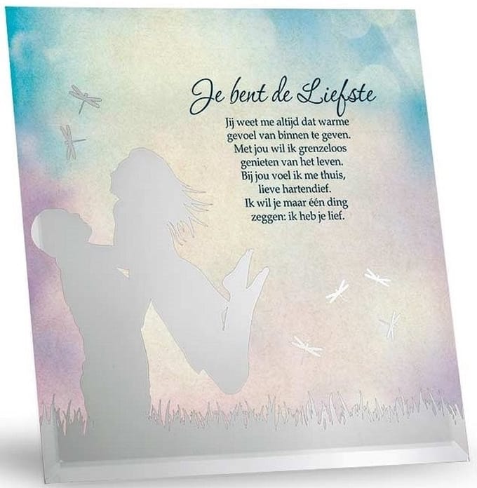 "Silver Silhouette spiegel ""Jij bent de Liefste"""