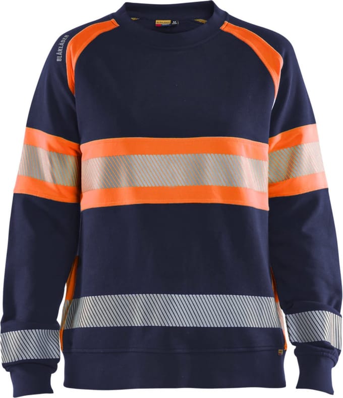 Blaklader 3409-1158 Dames Sweatshirt High Vis - Marineblauw/Oranje - L