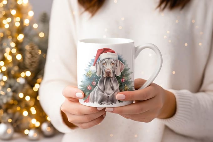 Mok Weimarse staande hond