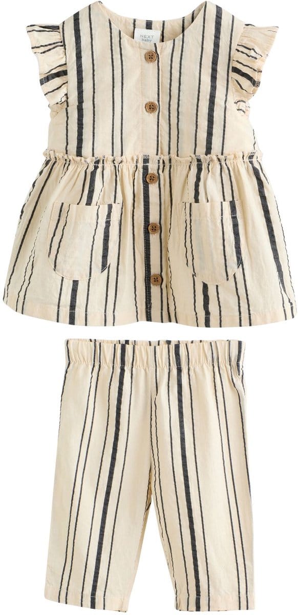 Next - Meisjes - 2-delige set voor baby's van geweven top en broek - Wit