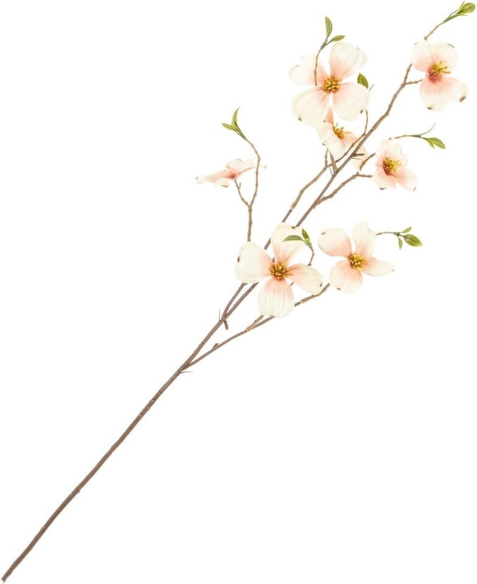 HomeBound by KY | Kunstbloem dogwood roze | 75cm | kunsttak