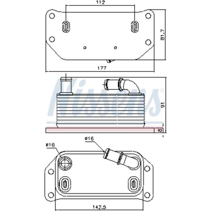 Olie radiator, motorolie NISSENS 91188