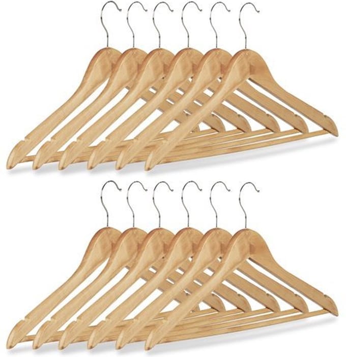 Relaxwonen - kledinghangers - kledinghangerset - hout - 12 stuks