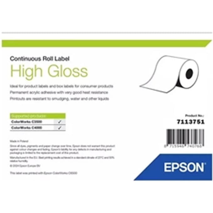Epson - continuous labels - high-glossy - 1 roll(s) - Roll (7.6 cm x 33 m)
