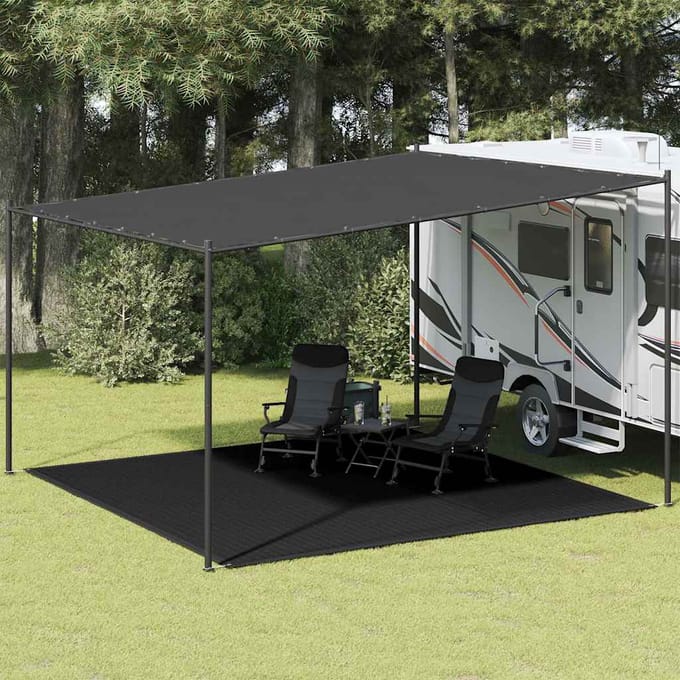 vidaXL - Tenttapijt - 400x400 - cm - HDPE - zwart
